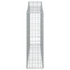 vidaXL Arched Gabion Baskets 6 pcs 200x30x100/120 cm Galvanised Iron