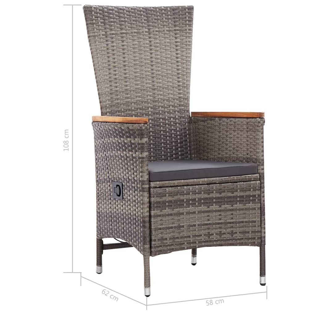 vidaXL 7 Piece Garden Dining Set Grey