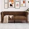 vidaXL Chesterfield Sofa 2-Seater Brown Fabric