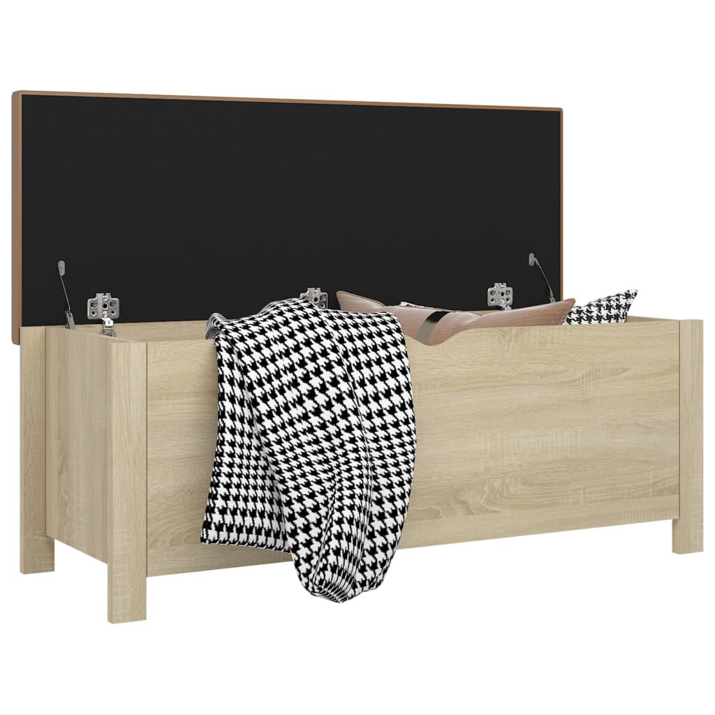 vidaXL Storage Box with Cushion Sonoma Oak 105x40x45 cm