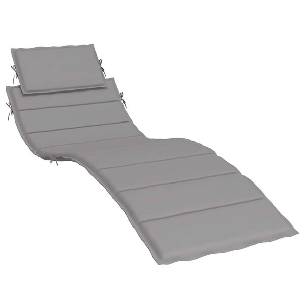 vidaXL Sun Lounger Cushion Grey 186x58x4cm Oxford Fabric