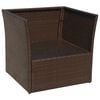 vidaXL Garden Chair with Stool Poly Rattan Brown