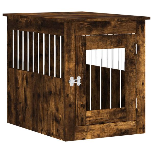 vidaXL Dog Crate Furniture Smoked Oak 55x75x65 cm Engineered Wood