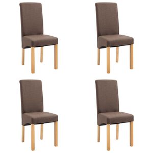 vidaXL Dining Chairs 4 pcs Brown Fabric