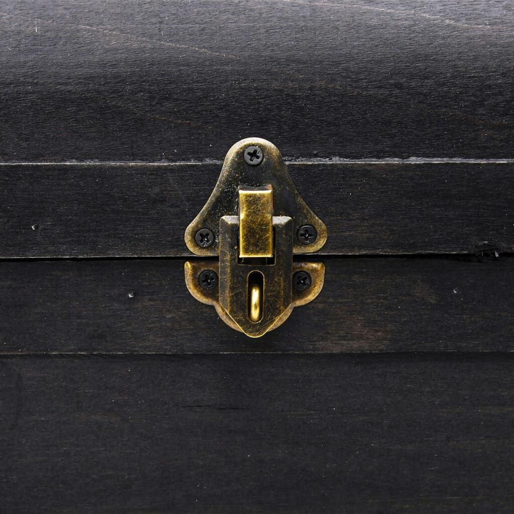 vidaXL Wooden Treasure Chest Large Black