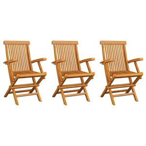 vidaXL Garden Chairs 3 pcs Solid Teak Wood