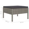 vidaXL 10 Piece Garden Lounge Set with Cushions Poly Rattan Grey