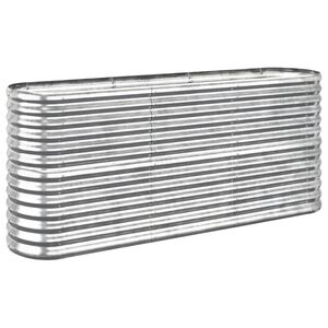 vidaXL Garden Raised Bed Galvanised Steel 152x40x68 cm Silver