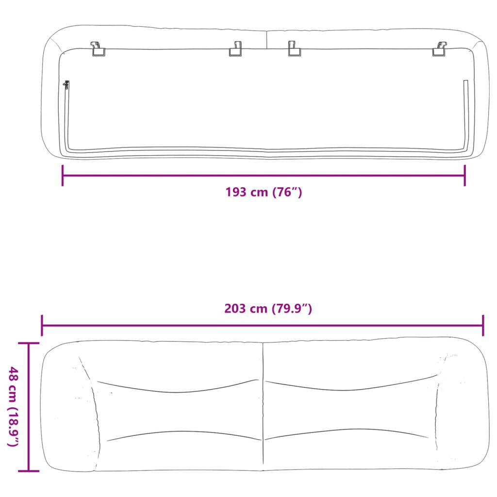 vidaXL Headboard Cushion Dark Grey 193 cm Fabric