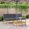 vidaXL Sofa Set with Cushion Plain 2 pcs Anthracite Solid Acacia Wood
