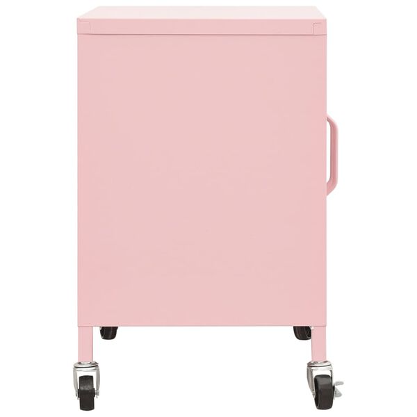 vidaXL Storage Cabinet Pink 60x35x56 cm Steel