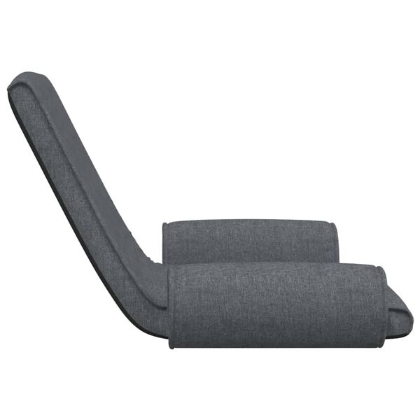 vidaXL Folding Floor Chair Dark Grey Fabric