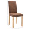 vidaXL Dining Chairs 4 pcs Brown Faux Suede Leather