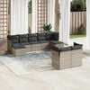vidaXL 9 Piece Garden Sofa Set with Cushions Grey Poly Rattan