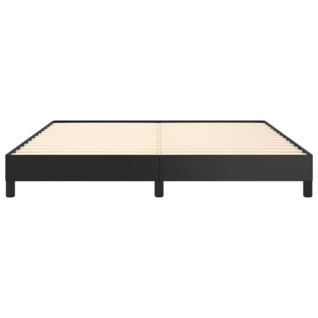 vidaXL Bed Frame without Mattress Black 193x203 cm King Faux Leather
