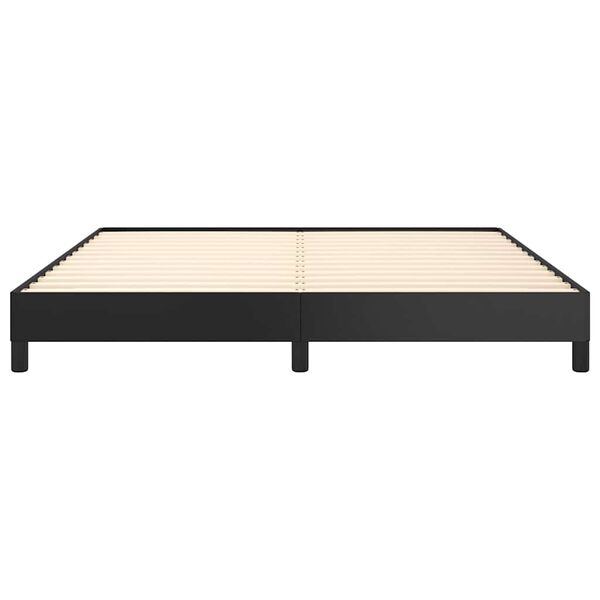 vidaXL Bed Frame without Mattress Black 193x203 cm King Faux Leather