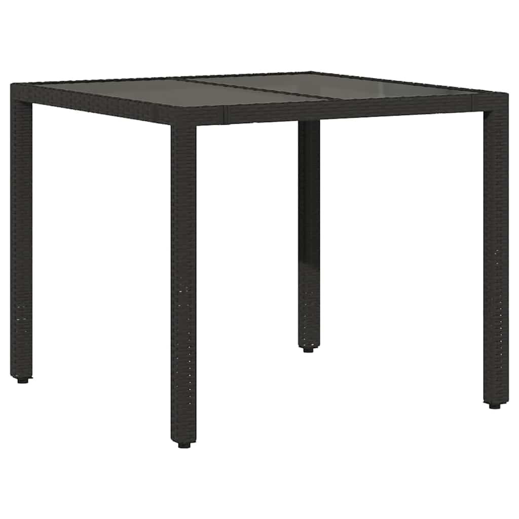 vidaXL 3 Piece Garden Bistro Set with Cushions Black Poly Rattan