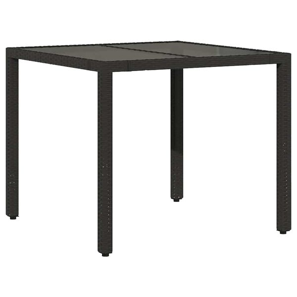 vidaXL 3 Piece Garden Bistro Set with Cushions Black Poly Rattan