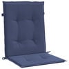 vidaXL Lowback Chair Cushions 6 pcs Navy Blue Fabric