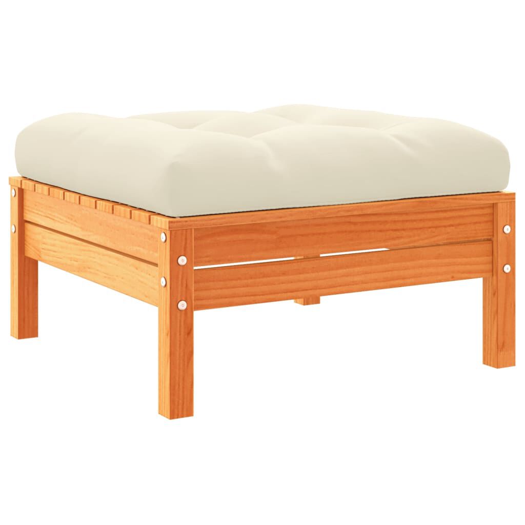 vidaXL 9 Piece Garden Sofa Set with Cushions Wax Brown Solid Wood Pine