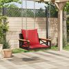 vidaXL Swing Bench with Cushions Brown 63x62x40 cm Poly Rattan