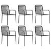 vidaXL 7 Piece Garden Dining Set Cotton Rope and Steel Black