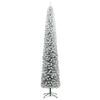 vidaXL Slim Christmas Tree 300 LEDs & Ball Set & Flocked Snow 270 cm