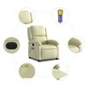 vidaXL Electric Massage Recliner Chair Cream Real Leather