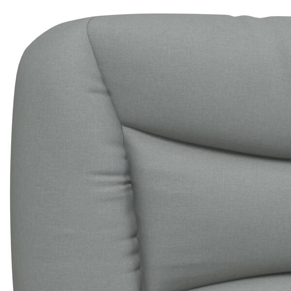 vidaXL Bed Frame with LED without Mattress "Hvar" Light Grey 100x190 cm Fabric