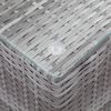 vidaXL Side Tables 3 pcs with Glass Top Grey Poly Rattan