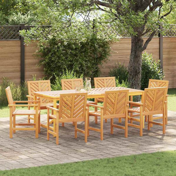 vidaXL Garden Dining Set 9 pcs Brown Solid acacia wood
