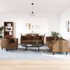 vidaXL 3 Piece Sofa Set with Pillows Brown Velvet