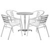 vidaXL 5 Piece Outdoor Dining Set Aluminium Silver