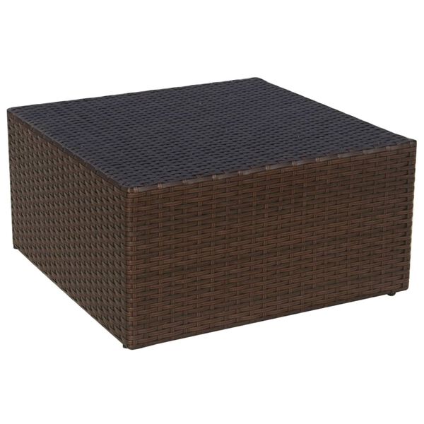 vidaXL Garden Chair with Stool Poly Rattan Brown
