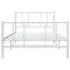 vidaXL Metal Bed Frame without Mattress with Footboard White 100x200cm
