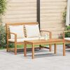 vidaXL Garden Sofa Set 2 pcs Natural Solid teak wood