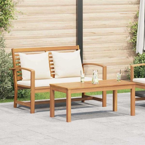 vidaXL Garden Sofa Set 2 pcs Natural Solid teak wood