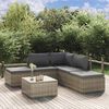 vidaXL 6 Piece Garden Lounge Set with Cushions Grey Poly Rattan