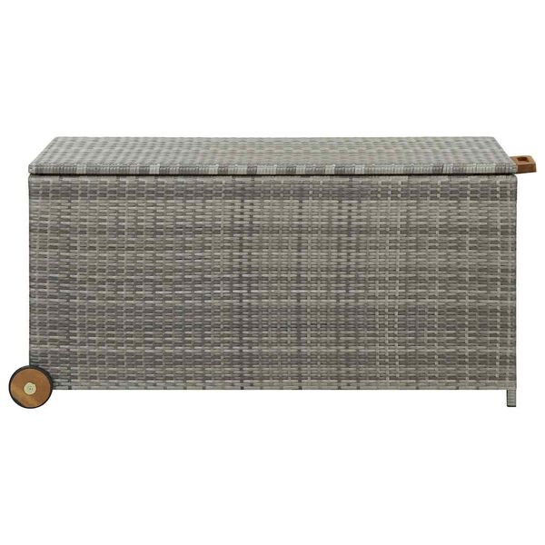 vidaXL Garden Storage Box Light Grey 120x65x61 cm Poly Rattan
