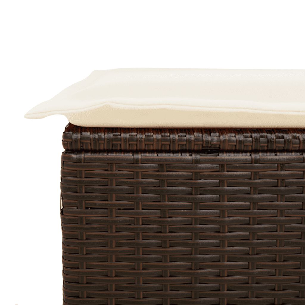 vidaXL 5 Piece Garden Sofa Set with Cushions Brown Poly Rattan