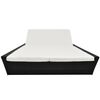 vidaXL Outdoor Lounge Bed with Cushion Poly Rattan Black