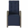 vidaXL Reclining Garden Chair with Footrest Grey Poly Rattan