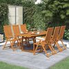 vidaXL 7 Piece Outdoor Dining Set Solid Acacia Wood 150-200 cm