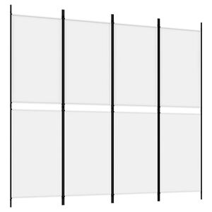 vidaXL 4-Panel Room Divider White 200x180 cm Fabric
