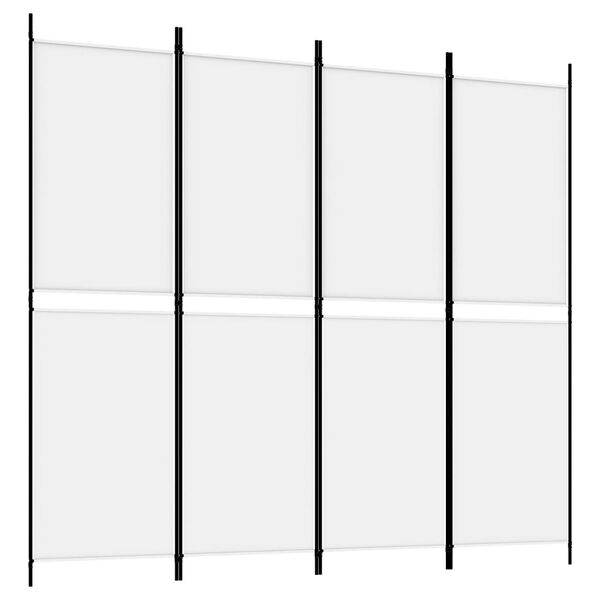 vidaXL 4-Panel Room Divider White 200x180 cm Fabric
