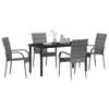 vidaXL Garden Dining Set 5 pcs Grey Powder-Coated Steel