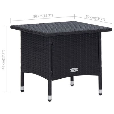 vidaXL 2 Piece Garden Lounge Set with Cushions Poly Rattan Black