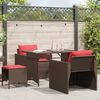 vidaXL 4 Piece Garden Sofa Set with Cushions Brown Poly Rattan