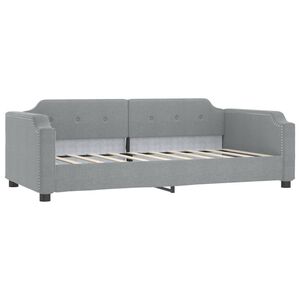 vidaXL Day Bed without Mattress Light Grey 100x190 cm Fabric