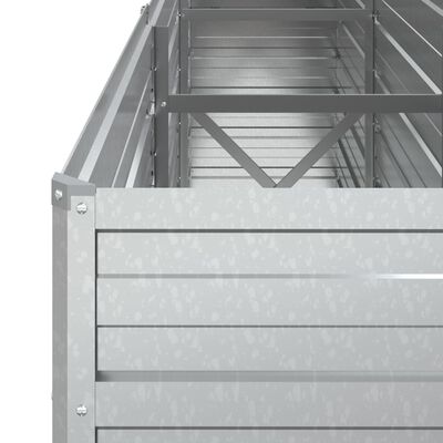 vidaXL Garden Raised Bed 240x40x77 cm Galvanized Steel Silver